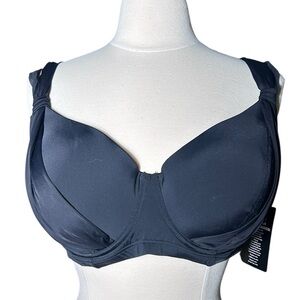 SUIMSUITS FOR ALL full bust 36F Drape Front Underwire Bikini swim Top NWT